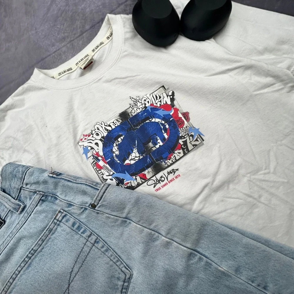 Vintage Ecko Unltd Graphic T Shirt Mens XL White Graffiti Rhino Y2K Streetwear - Picture 8 of 8